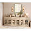 Armoire d'appoint moderne avec 6 portes en verre et tiroir, commode d'appoint multifonctionnelle avec grand rangement et tablette réglable-2052098385