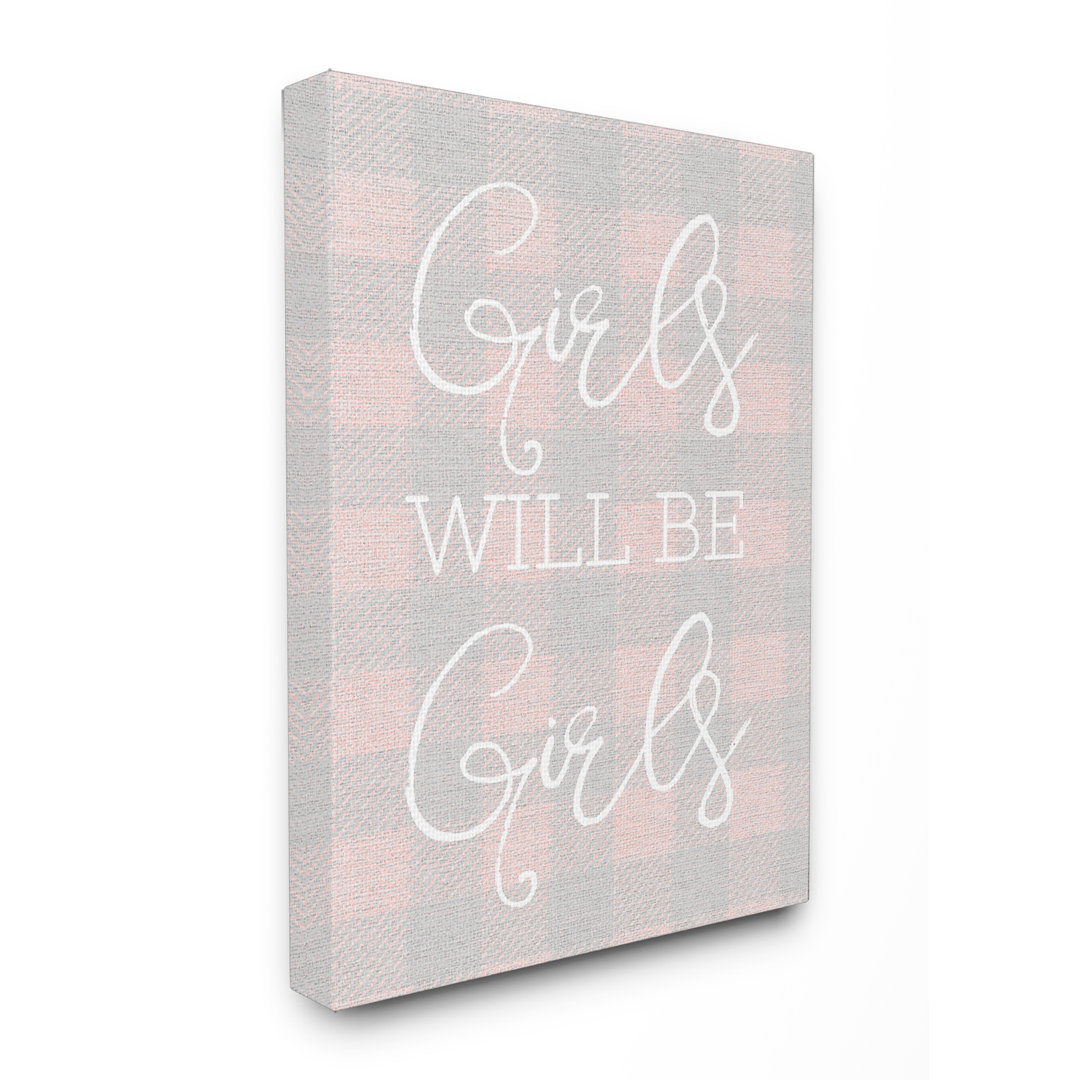 Girls Will Be Girls Pink Plaid Wall Art Harriet Bee 