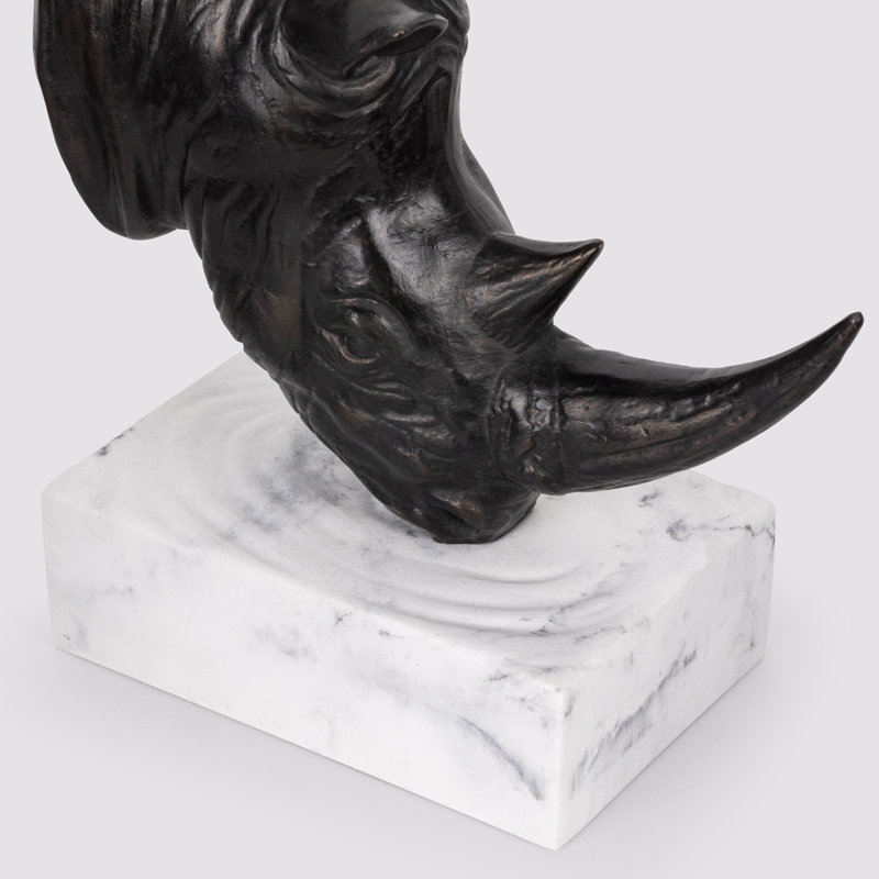 Serre-livres décoratifs Rhinoceros Head, Noir