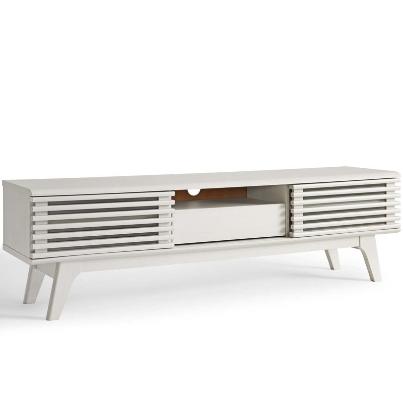Meuble télé Modway Render, H 17 po x l 58,5 po x P 13,5 po, Blanc
