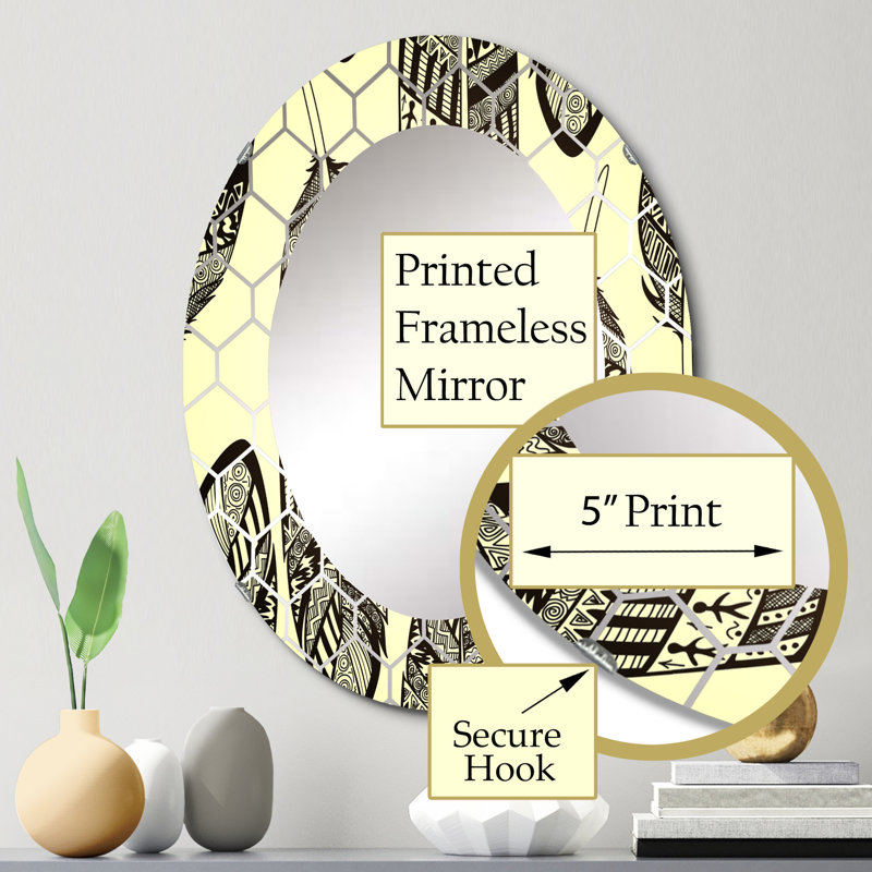 Miroir mural bohémien noir, 30 po x 20 po