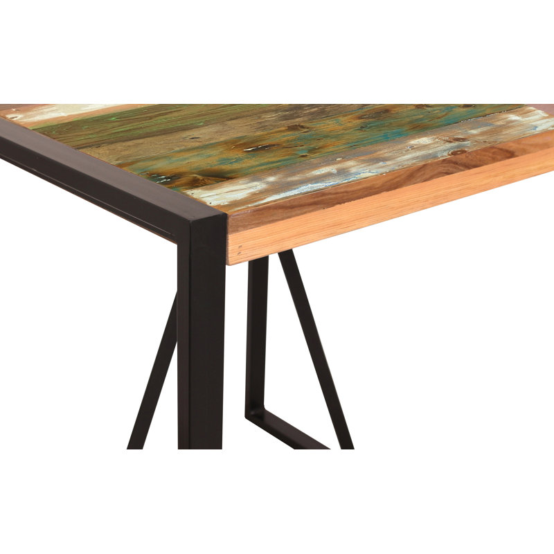 Kimbell Solid Wood Top Metal Base Dining Table