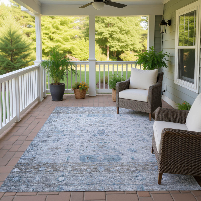 Machine Washable Indoor/Outdoor Chantille ACN2323 Global Rug, Rectangle 10' x 14'