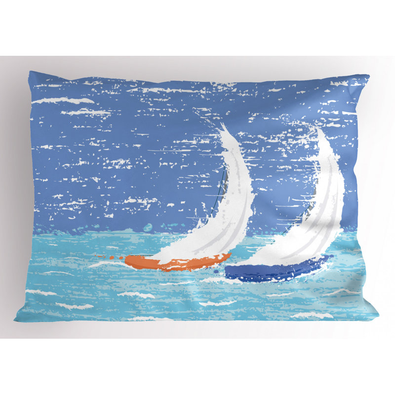 Blue Polyester Microfiber Piece Sham, Queen