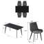 Ensemble de table et de chaises de salle à manger pour 4 personnes avec plateau en pierre frittée et revêtement en cuir PU.-1387720656-1387720657-1387720658