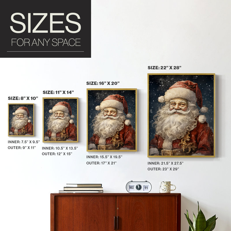 «Christmas Holiday Art», reproduction d'art encadrée CDL, H 21 po x l 17 po, Doré