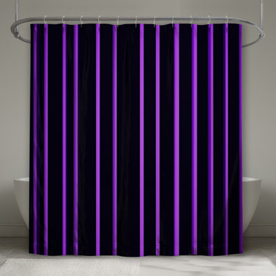 Purple Vertical Stripes Shower Curtains Extra Long