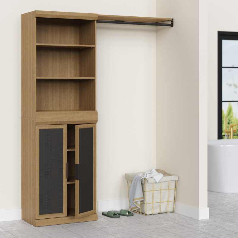 Mosaics Storage 7-shelf 1-hang Rod 2-door Closet Organizer