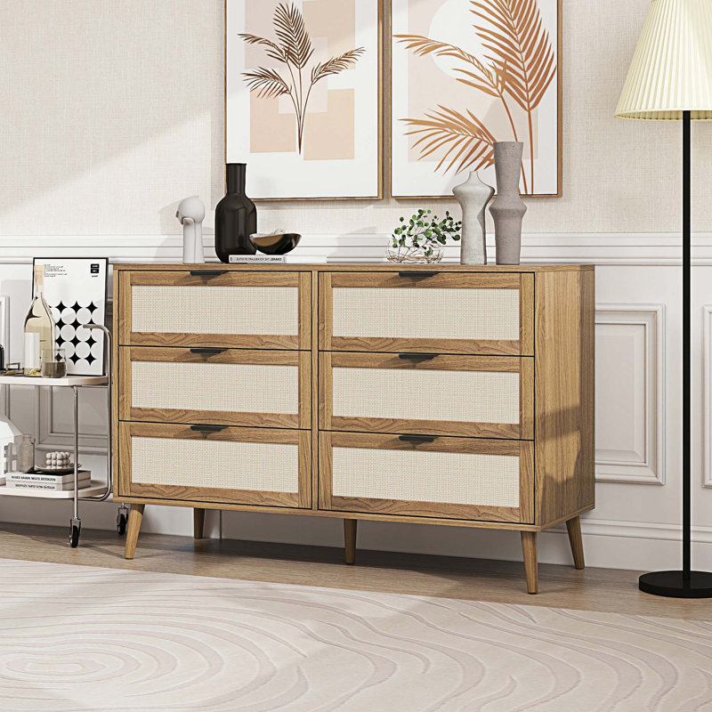 Commode 6 tiroirs Modern, Noyer