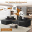 Modular Corduroy Oversize 320cm 4-Sets Boneless Sofa With End Table, No Assembly Required, With High Rebound Sponge-1761513665-1761513666
