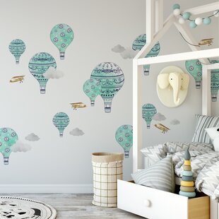 Wall Decals - Large Hot Air Balloon Stickers - Decorative Vinyl
