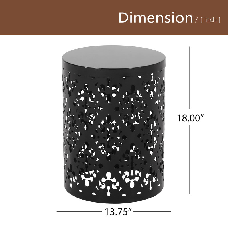 Table d'extérieur en métal, Noir