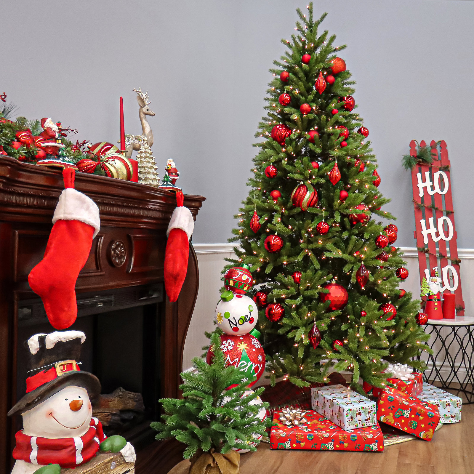 Pre-Lit Fir Christmas Tree, 6'5"