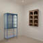 Grande armoire de rangement en verre trempé Kinnett avec 2 portes arquées et tablettes réglables-1029030866