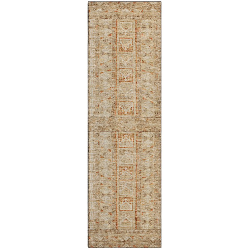 Tapis rayé de qualité supérieure Mayfield, Paprika, Tapis de couloir 2 pi 3 po x 7 pi 6 po