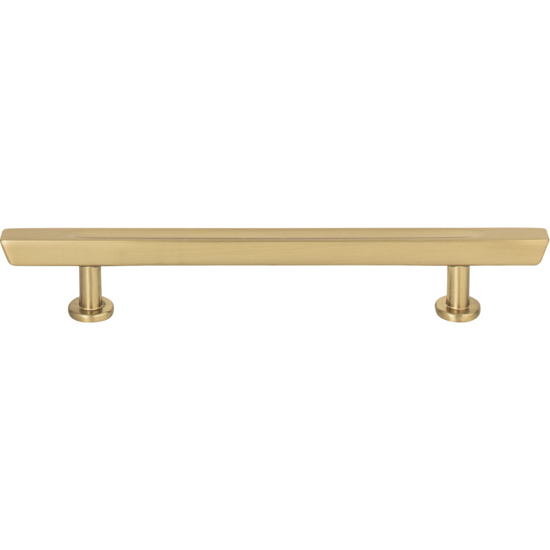 Thin Square Bar Pull, Warm Brass,  5 1/16"