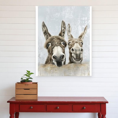 «Cute Donkeys», impression sur toile sans cadre