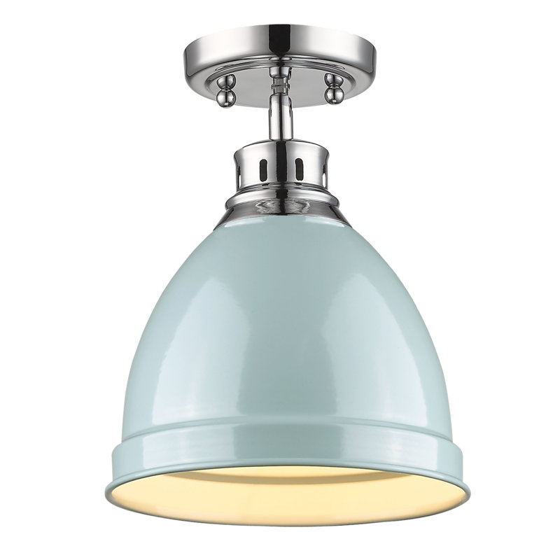 Plafonnier semi-encastré d'extérieur 1 lumière Bowdoinham, Écume de mer, Chrome