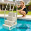 Échelle de piscine réglable à 4 marches, blanc crème
