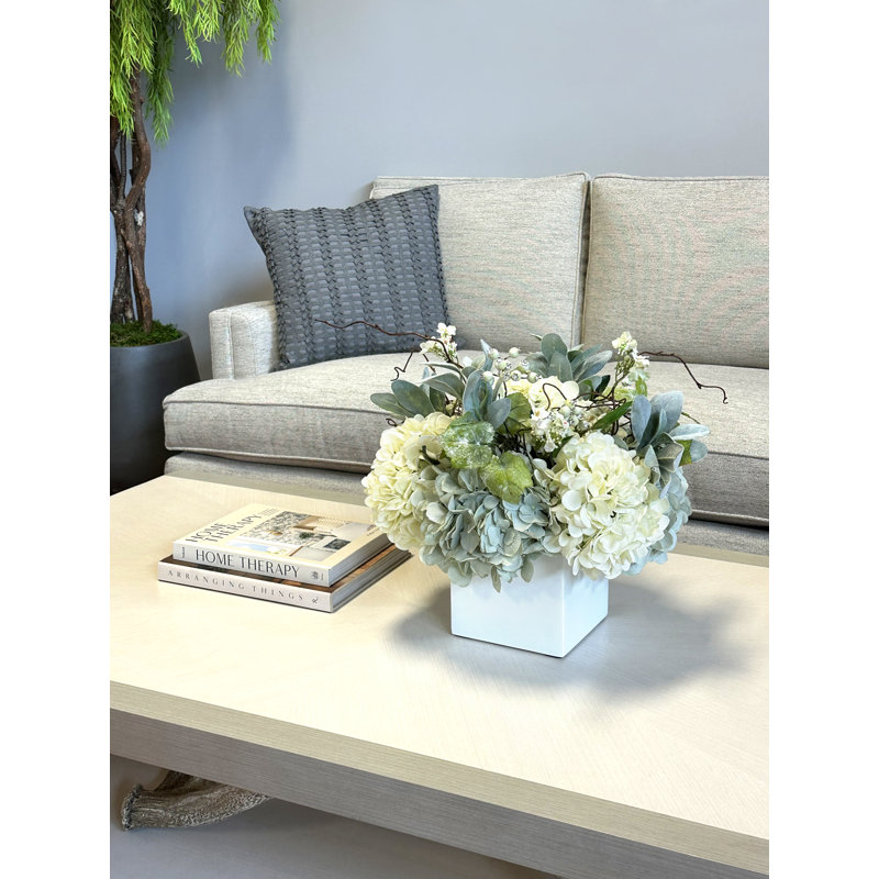 Polysilk Hydrangea Arrangement in Pot