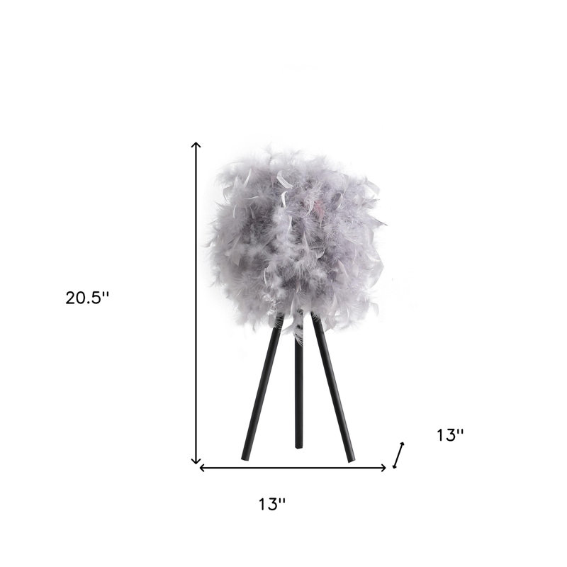 Metal Tripod Lamp, Soft Gray