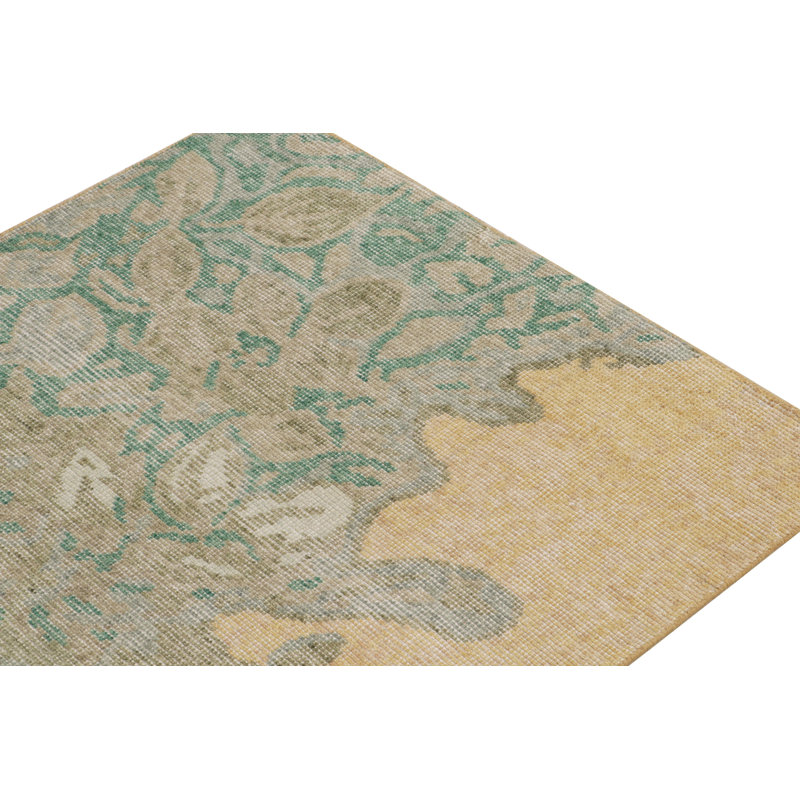 Distressed Homage Wool Floral Area Rug, Runner 2'6" x 14'
