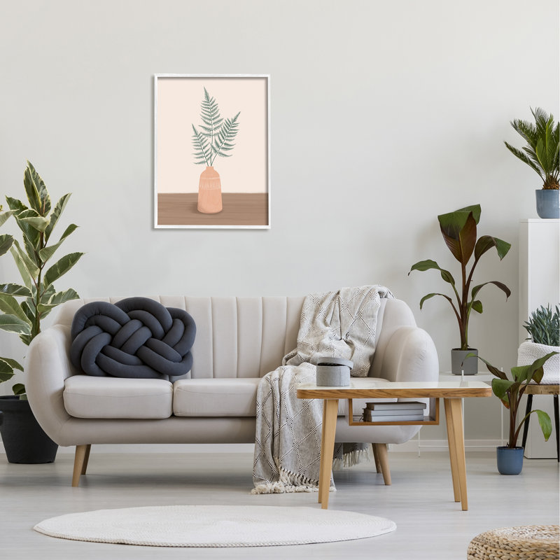Botanical Herb Ferns Roots Aztec Planted Patterned Vasegray Farmhouse Rustic Oversized, H 24 po x l 30 po