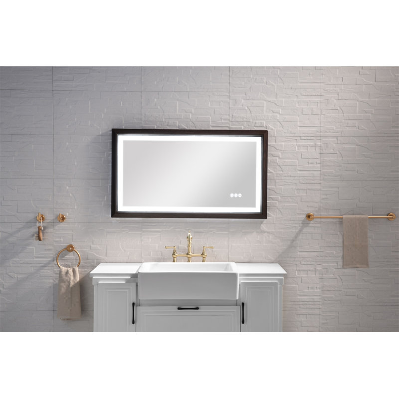Multifunctional Bathroom LED Mirror With Smart Touch Controls, 40" x 24"