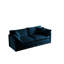 Tissu moderne - chenille bleue, 2 avec 4 coussins, structure en bois massif robuste, salon de luxe en chenille rembourré, support, respirant