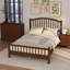 Structure de lit double avec tête de lit arquée, lit double plateforme en bois, aucun sommier requis, assemblage facile, silencieux, espresso-133408470-133408472
