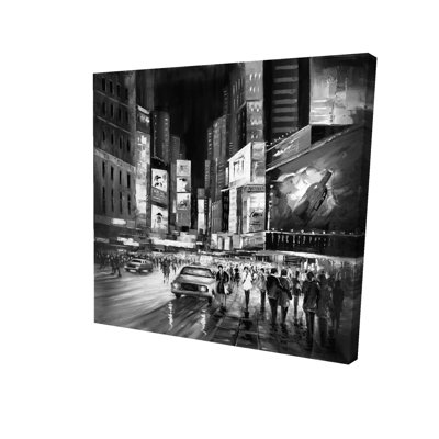 Toile monochrome Times Square | Construire un décor de villes grises