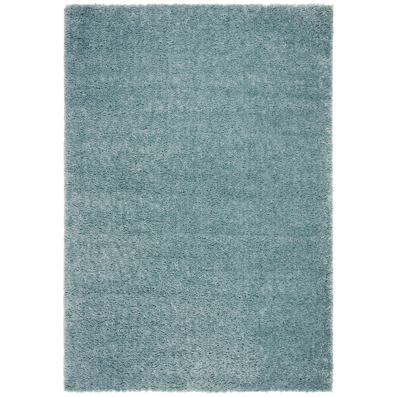 Brittney Performance solid color shag rug, Rectangle 4 pi x 6 pi, Aqua