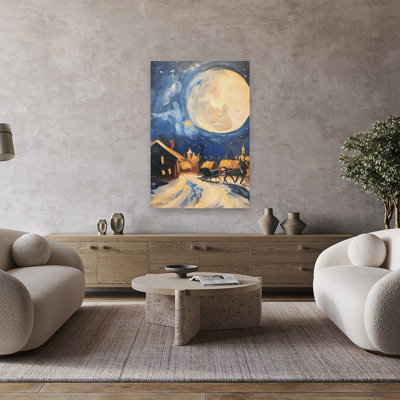 Art mural paysage lunaire abstrait contemporain lunaire