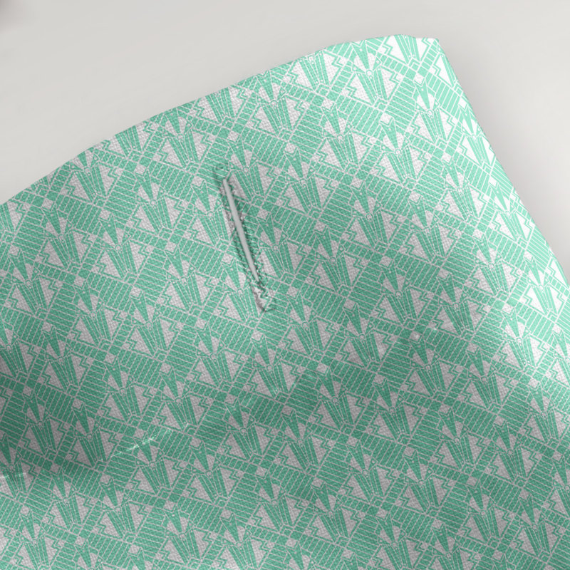 Rideau simple art déco, Rayure vert menthe 2