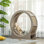 36" Cat Wheel for Indoor Cats with Brake, Scratching Pads, Walnut