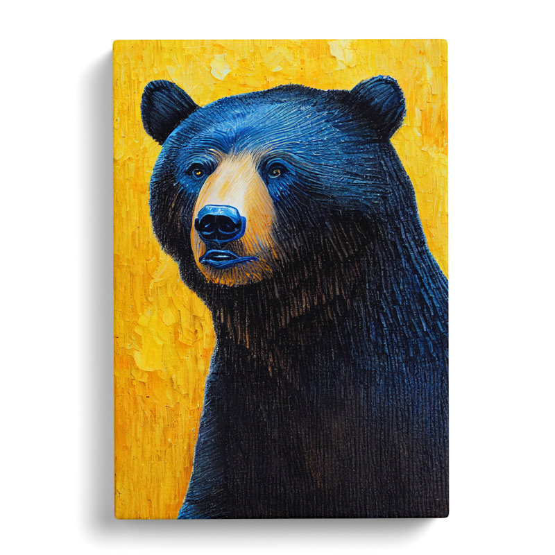 Bear Palette Knife - Wrapped Canvas, 50cm H x 35cm W x 3cm D
