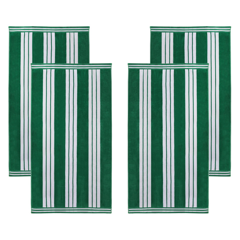 Serviette de plage Chira, Vert foncé, Serviette de plage - paquet de 4