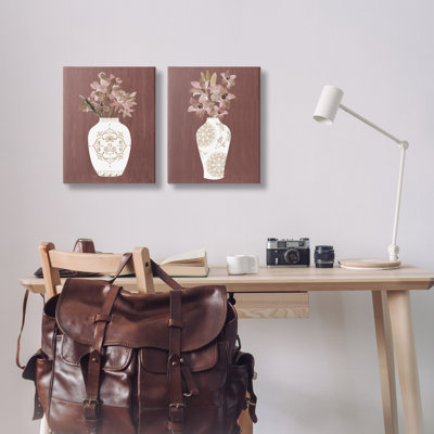  "Rustic Boho Bouquets", ensemble de 2 toiles murales par Janet Tava