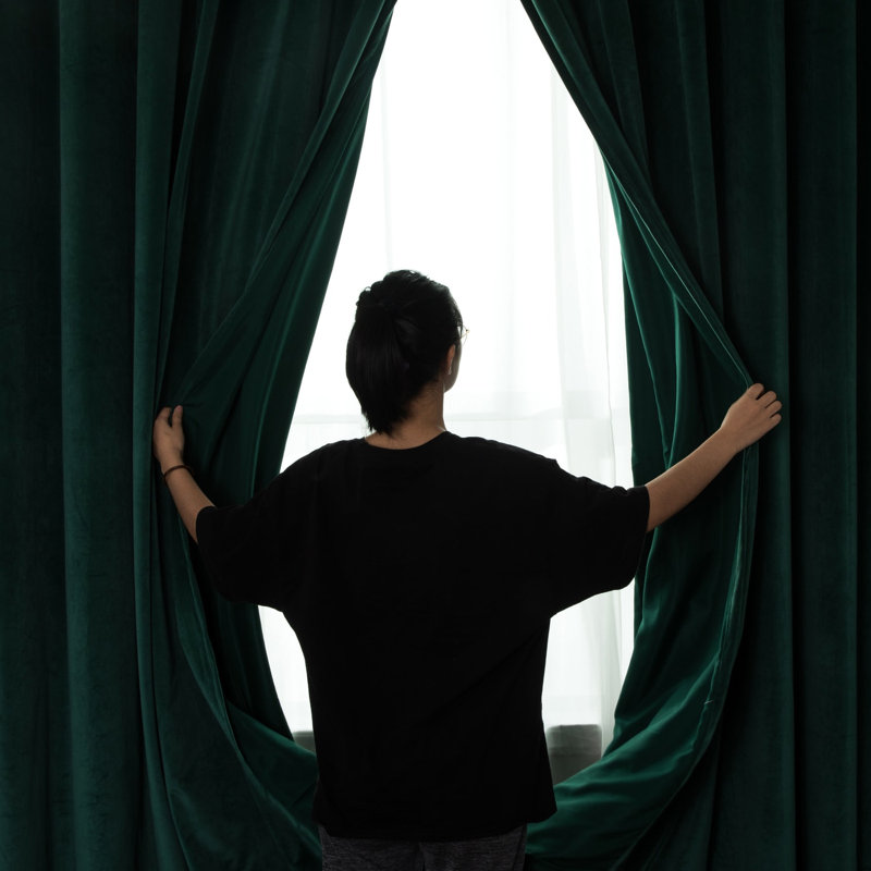 Imperial Rooms Crushed Velvet Eyelet Sheer Curtains, 168cm Width x 183cm Drop, Emerald