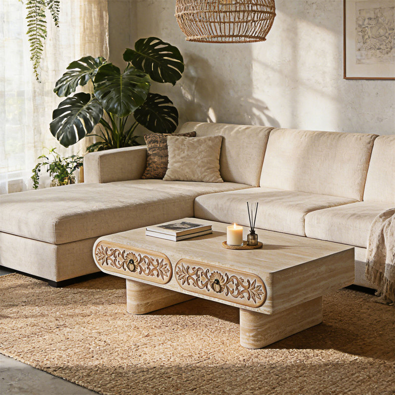 Table basse en bois avec tiroir