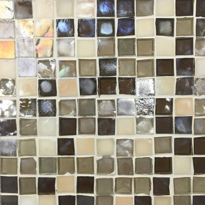 Luxe 1" x 1" Cast Glass Grid Mosaic Wall Tile