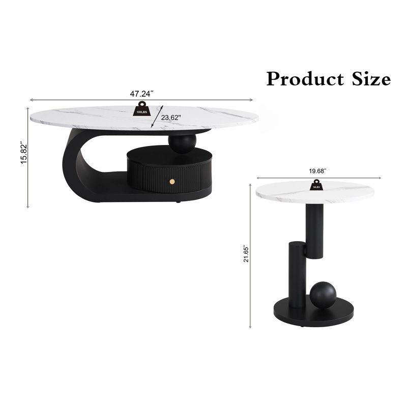 Table basse Modern Modern, Noir, noir, noir, noir