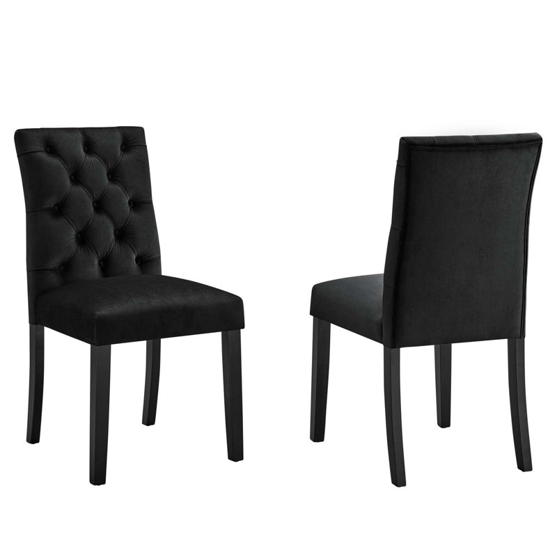 Modway Duchess Performance Velvet Dining Chairs - Set of 2, Black
