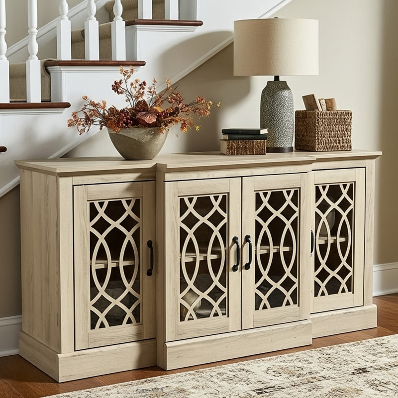 Buffet large 4 portes Eleana, Ivoire ivoire