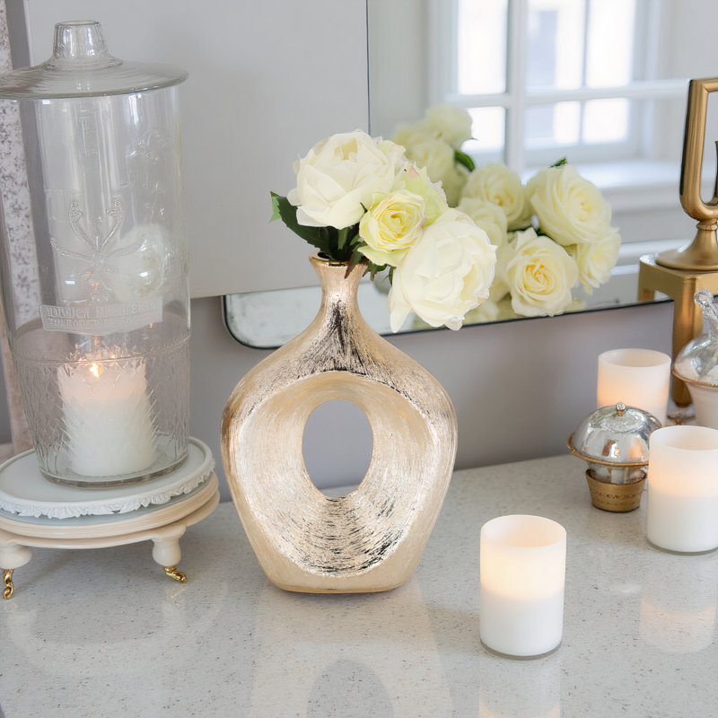 Modern Stoneware Ceramic Vase - Decorative Textured Accent with Sleek Design, Elegant Home Decor Statement for Contemporary Interiors