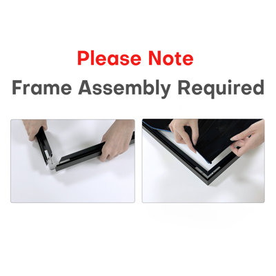 Extra Large Wall Art Fabric Print - Warm Neutral and Black Dynamic Abstract Strokes Artwork Decor for Living Room or Bedroom - "Frame Assembly Required (Unfinished Frame)"