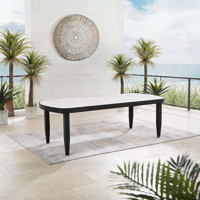 Table basse Modern Arc, Noir braise + blanc