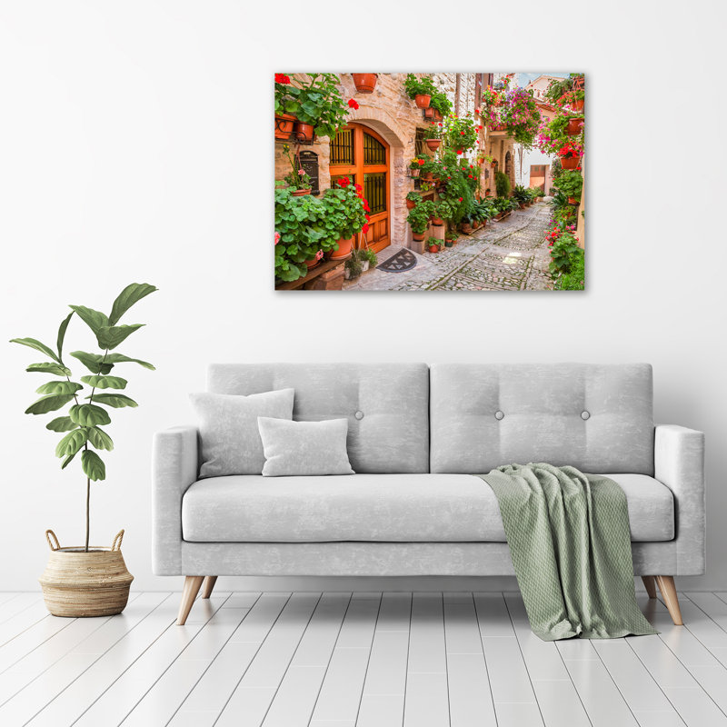A Charming Street - Wrapped Canvas Print