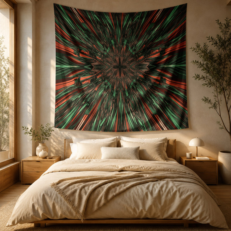 Tapisserie murale Op Art, 88 po x 104 po