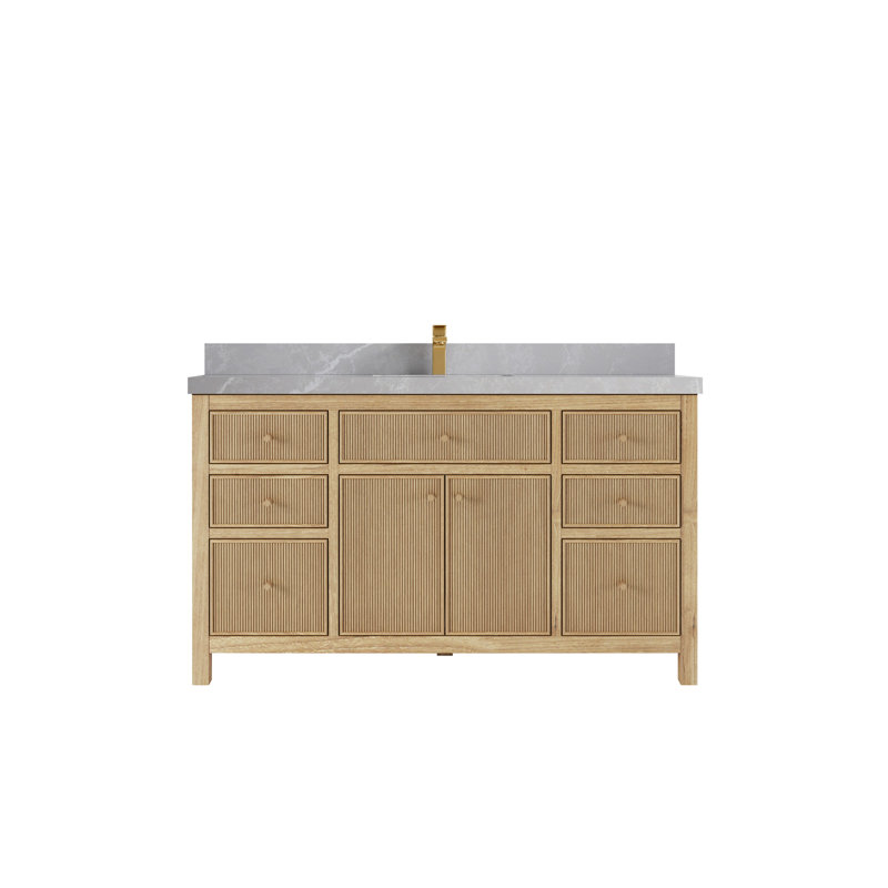 Ensemble de meuble-lavabo simple 60 "60", Gris clair perle